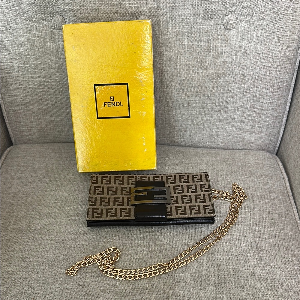 Fendi Black and Brown Women's Wallet